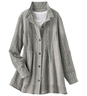 BELLUNA（ベルーナ）の「夏に頼れる一枚！先染めサッカー素材チェックデザインジャケット（その他ジャケット）」｜詳細画像