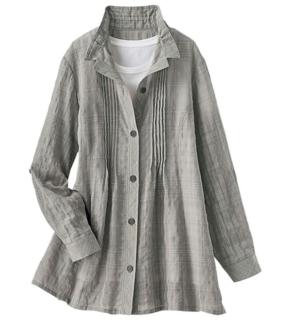 BELLUNA（ベルーナ）の「夏に頼れる一枚！先染めサッカー素材チェックデザインジャケット（その他ジャケット）」｜詳細画像