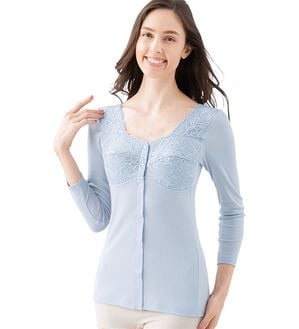 「【４色組】脱ぎ着が簡単！綿混前あきブラキャミ（肌着・インナーウェア）」｜詳細画像