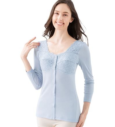 「【４色組】脱ぎ着が簡単！綿混前あきブラキャミ（肌着・インナーウェア）」