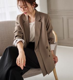 RANAN（ラナン）の「レイヤードデザインダブルジャケット（テーラードジャケット）」｜詳細画像