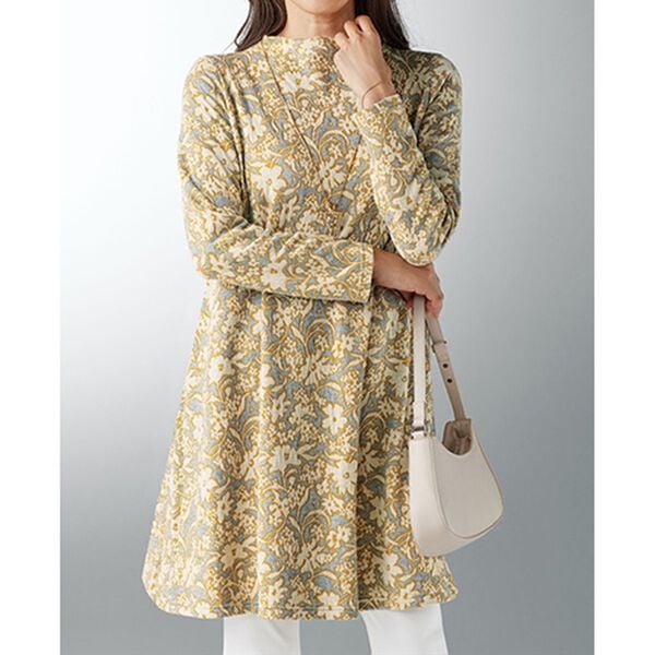 BELLUNA（ベルーナ）の「【日本製】フクレジャカード素材ボトルネックチュニック（チュニック）」｜詳細画像