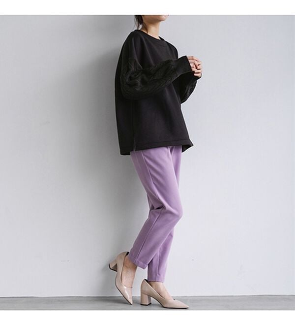 RANAN（ラナン）の「【毛玉になりにくい】裏起毛袖ニットプルオーバー（カットソー）」｜詳細画像