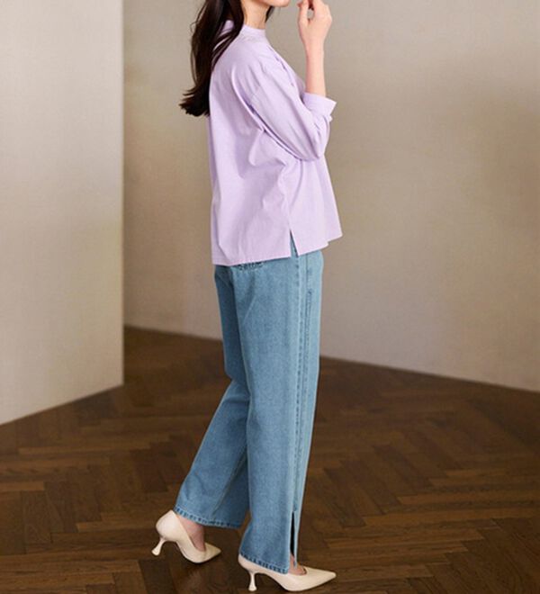 RANAN（ラナン）の「ワイドストレート裾スリットデニム（フルレングスパンツ）」｜詳細画像