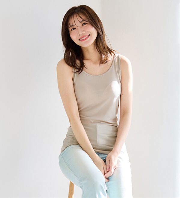 LAVIENNE（ラヴィエンヌ）の「【暑がりさん必見！】瞬間ひんやり冷感！タンクトップインナー＜さらりラボ＞（肌着・インナーウェア）」｜詳細画像
