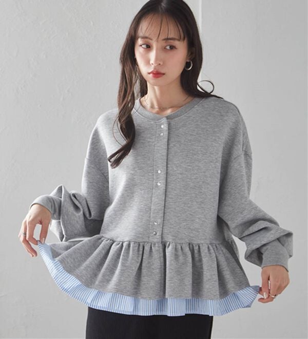 RANAN（ラナン）の「フリルぺプラムショートカーデ（パーカー）」｜詳細画像