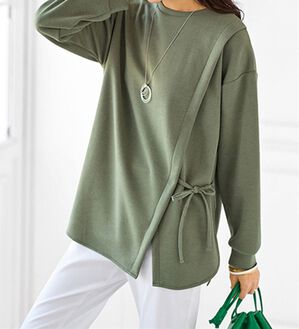 BELLUNA（ベルーナ）の「サイドリボンデザインチュニック（カットソー）」｜オリーブ