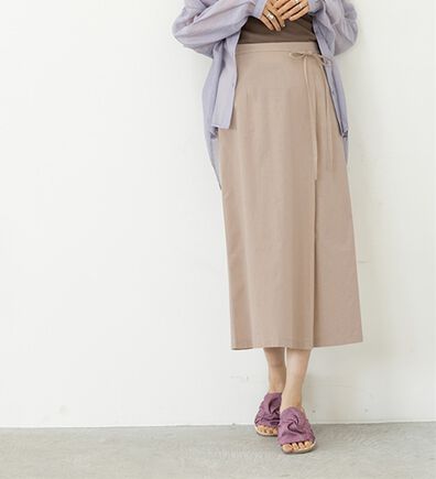GeeRA（ジーラ）の「リネンライクラップ風スカート（ロングスカート）」