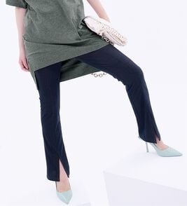 RANAN（ラナン）の「ひんやり！デニム調スリットパンツ（フルレングスパンツ）」
