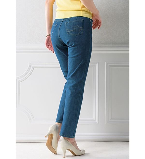 ルフラン（ルフラン）の「【３本組】うしろ姿きれい！やわらかデニムパンツ（フルレングスパンツ）」｜詳細画像