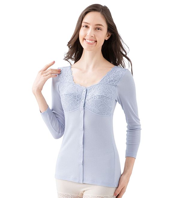 「【４色組】脱ぎ着が簡単！綿混前あきブラキャミ（肌着・インナーウェア）」｜詳細画像