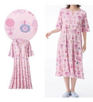 LAVIENNE（ラヴィエンヌ）の「ひんやりカップ付涼やかワンピース＜ラヴィクール＞（パジャマ・ルームウェア）」｜モーヴ北欧風