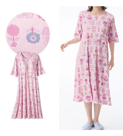 LAVIENNE（ラヴィエンヌ）の「ひんやりカップ付涼やかワンピース＜ラヴィクール＞（パジャマ・ルームウェア）」