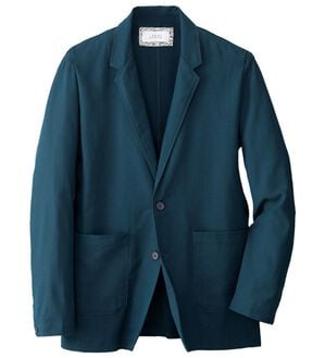 「麻入りサラッとテーラードジャケット（メンズジャケット）」｜ダスティーブルー