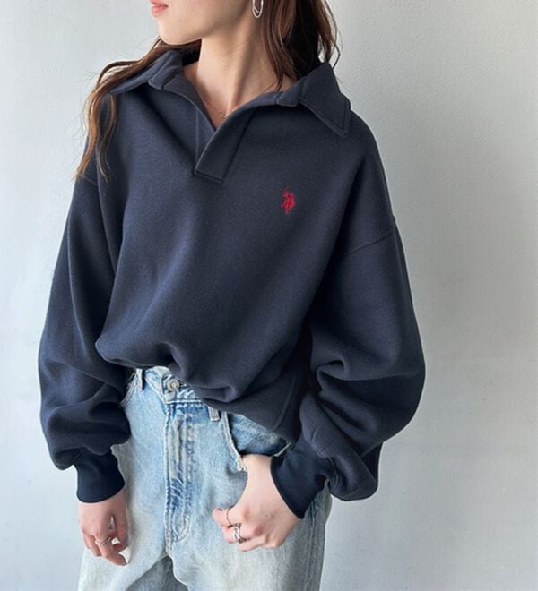 GeeRA（ジーラ）の「【U.S.POLO ASSN.】表ピーチポロ衿スウェット（カットソー）」｜詳細画像