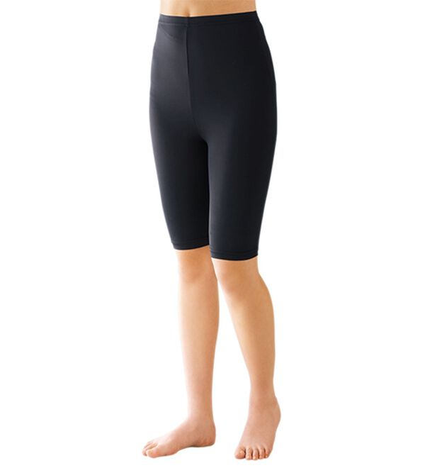 「接触冷感ひんやりスパッツ（スパッツ・レギンス）」｜ブラック 5分丈