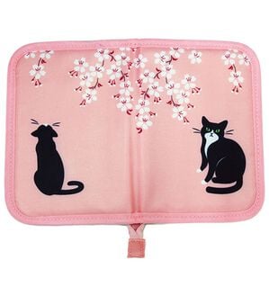 「お薬手帳ケース（財布・パスケース）」｜ネコ×桜
