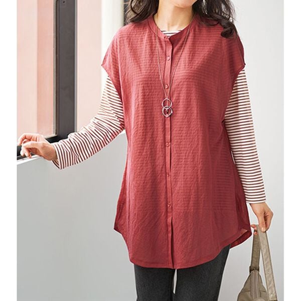 BELLUNA（ベルーナ）の「かのこブラウス＆ボーダーＴシャツアンサンブル（アンサンブル）」｜詳細画像