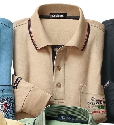 「選べるブランド長袖ポロシャツ（メンズポロシャツ）」