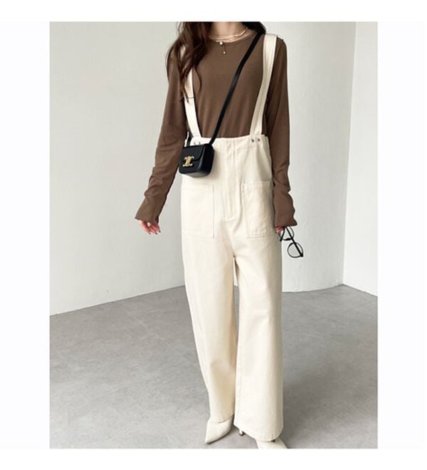 GeeRA（ジーラ）の「綿混ツイルハイウエストサロペット（オールインワン）」｜詳細画像