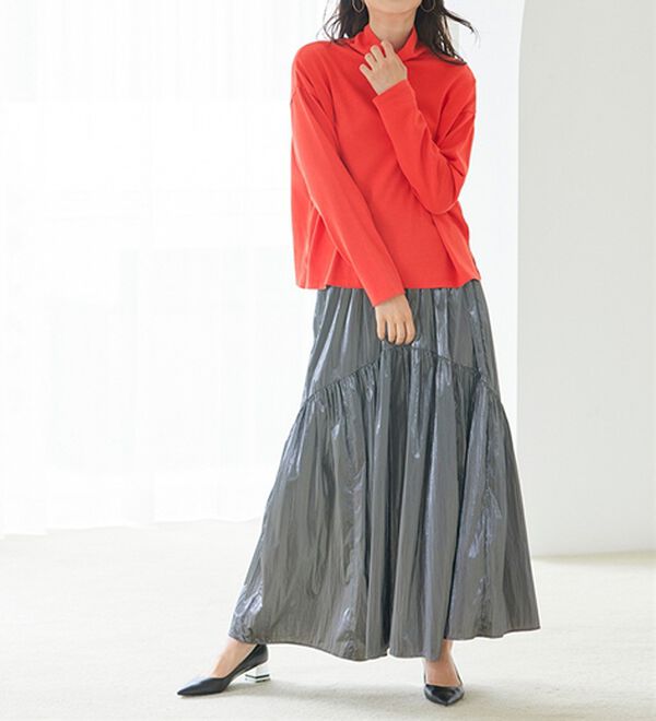 RANAN（ラナン）の「メタリックラウンドティアードスカート（ロングスカート）」｜詳細画像