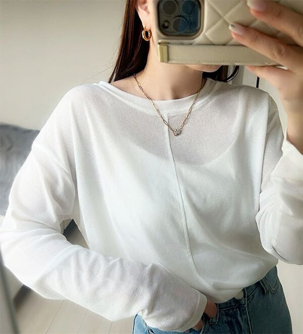 GeeRA（ジーラ）の「着回し自在！スラブシアートップス（カットソー）」｜詳細画像