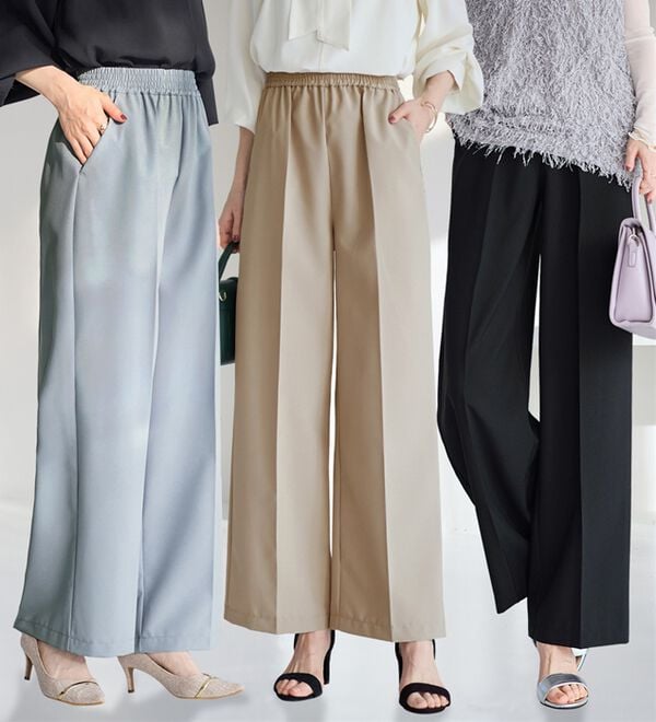 alotta（アロッタ）の「ウエストシャーリングとろみワイドパンツ（ワイドパンツ・ガウチョ）」｜詳細画像