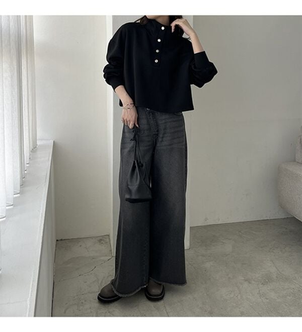 GeeRA（ジーラ）の「ダンボールハーフスナップショートプルオーバー（カットソー）」｜詳細画像