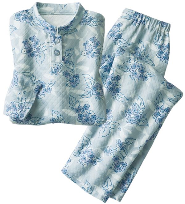 「【２着組】ふんわり花柄キルトパジャマ（パジャマ・ルームウェア）」｜詳細画像