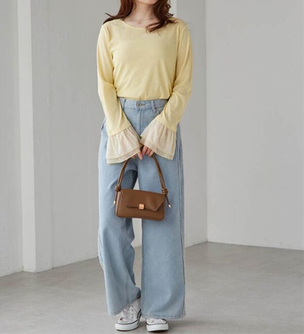 RANAN（ラナン）の「フレアーチュール袖スラブシアーＴ（カットソー）」｜詳細画像