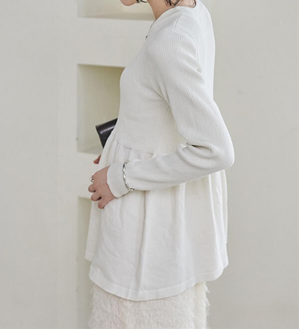 RANAN（ラナン）の「リブ切替ペプラムニット（ニット・セーター）」｜詳細画像