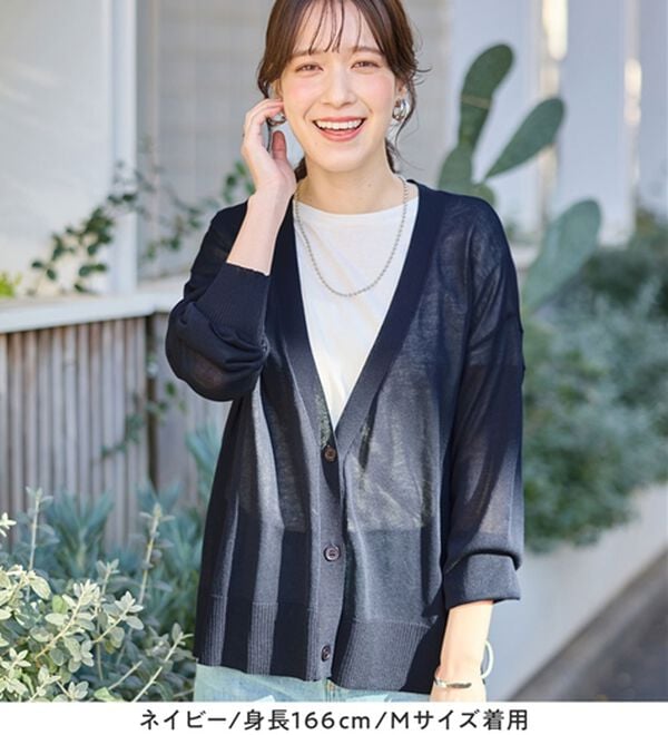 Viola e Viola（ヴィオラ エ ヴィオラ）の「Ｖネックサマーニットカーディガン（ニットカーディガン）」｜詳細画像