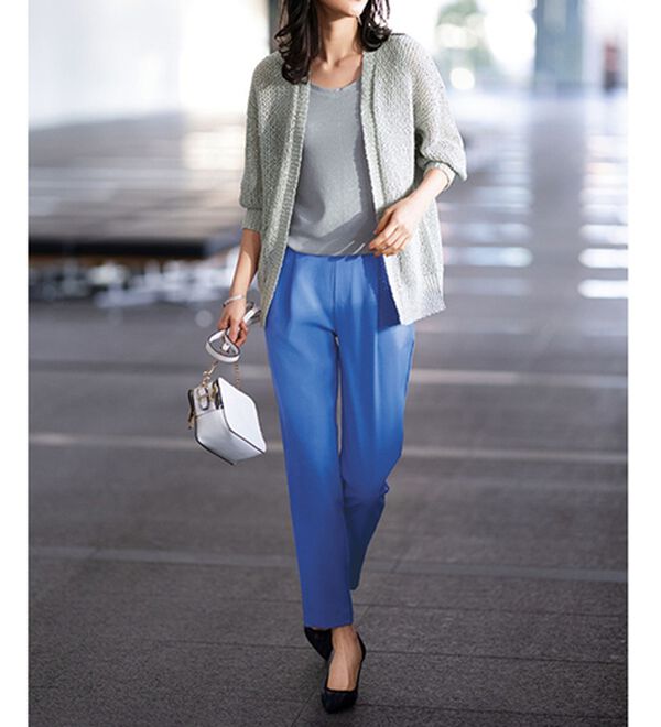 RANAN（ラナン）の「麻調メッシュ編トッパーカーディガン（ニットカーディガン）」｜詳細画像