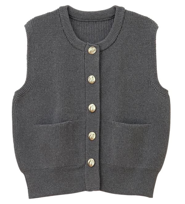 RANAN（ラナン）の「ニュアンスボタンニットベスト（ベスト）」｜詳細画像