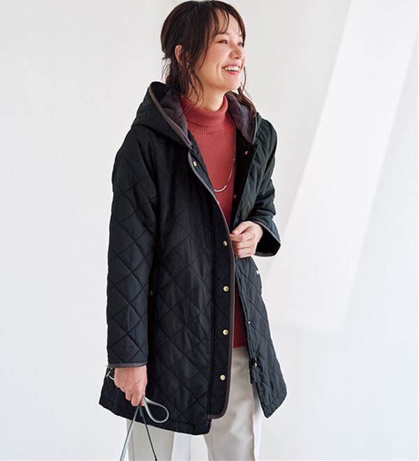 BELLUNA（ベルーナ）の「パイピング使いキルトデザインコート（ロングコート）」｜詳細画像