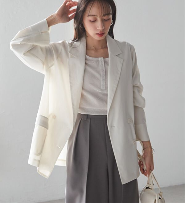 RANAN（ラナン）の「シアーダブルジャケット（テーラードジャケット）」｜オフホワイト
