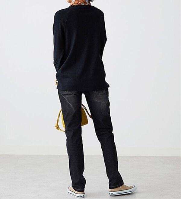 BELLUNA（ベルーナ）の「【暖かデニム】ふんわり裏起毛ストレッチスリムジーンズ（フルレングスパンツ）」｜詳細画像