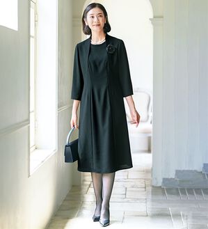 ルフラン（ルフラン）の「お得なオールシーズンワンピース（ブラックフォーマル（喪服・礼服））」｜黒