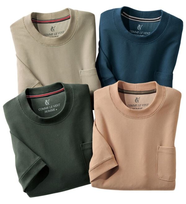 「＜コムルヴァン・オム＞大人のワッフルＴトレーナー（メンズＴシャツ）」｜詳細画像