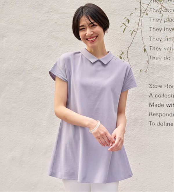 BELLUNA（ベルーナ）の「ヒンヤリ！綿１００％かのこポロチュニック（チュニック）」｜詳細画像