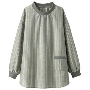 BELLUNA（ベルーナ）の「綿１００％ストライプ柄リブ切替チュニック（チュニック）」｜グレー系