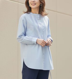 BELLUNA（ベルーナ）の「綿レーヨン素材ピンタックシャツチュニック（チュニック）」｜詳細画像