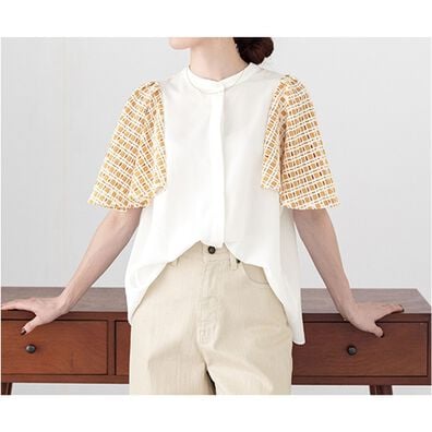 RANAN（ラナン）の「異素材スリーブブラウス（ブラウス）」