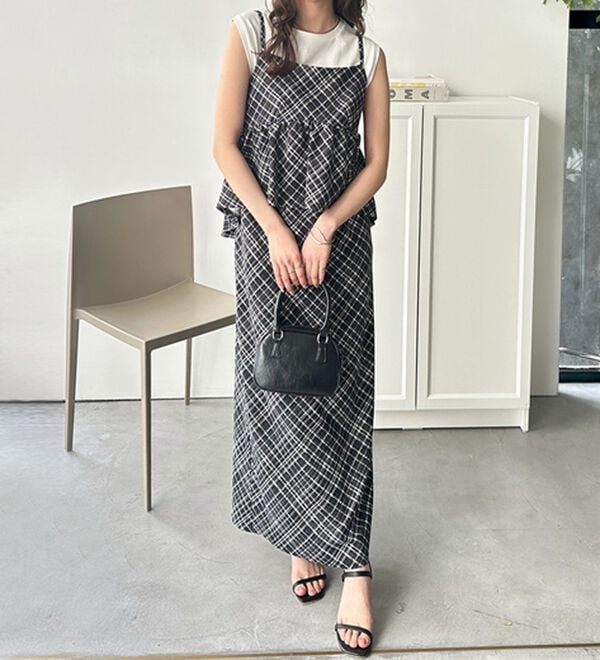 GeeRA（ジーラ）の「楽ちん！ペプラムキャミワンピース（カットソーワンピース）」｜詳細画像