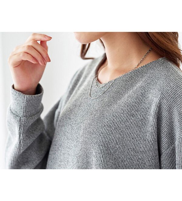 BELLUNA（ベルーナ）の「ニット見え素材裾ボタンチュニックワンピース（チュニック）」｜詳細画像