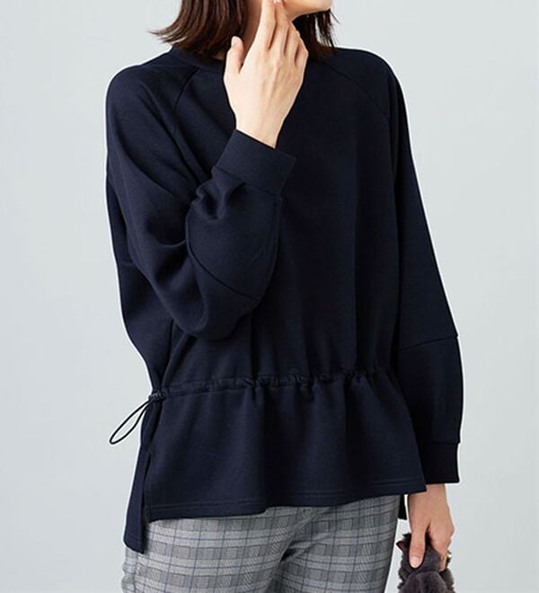 BELLUNA（ベルーナ）の「とろみ素材ドロスト使いプルオーバー（カットソー）」｜詳細画像