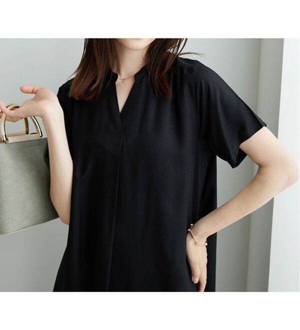 BELLUNA（ベルーナ）の「レーヨン素材スキッパーデザインワンピース（その他ワンピース）」｜詳細画像