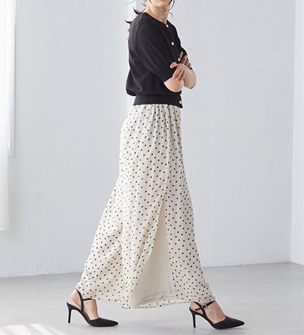 RANAN（ラナン）の「ひんやり！サイドスリットシフォンパンツ（フルレングスパンツ）」｜詳細画像