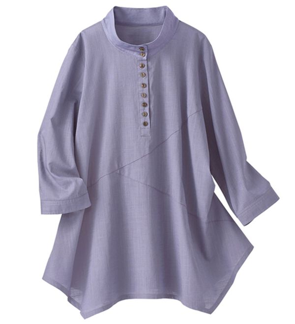 BELLUNA（ベルーナ）の「【３枚組】綿１００％スラブ素材切替ブラウス（ブラウス）」｜詳細画像