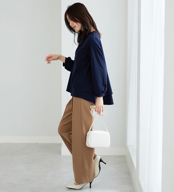 BELLUNA（ベルーナ）の「【再入荷】ボリューム袖美人顔バックフレアーＴブラウス（ブラウス）」｜詳細画像